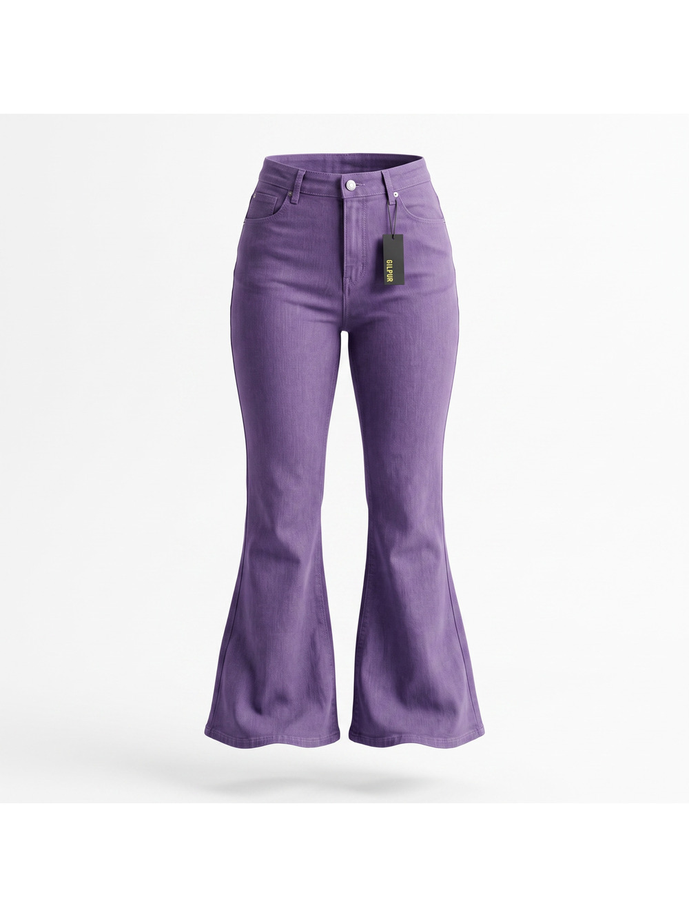 Purple Bell Bottom Flare Jeans High-Waisted Vintage Style Denim Pants 16” Waist